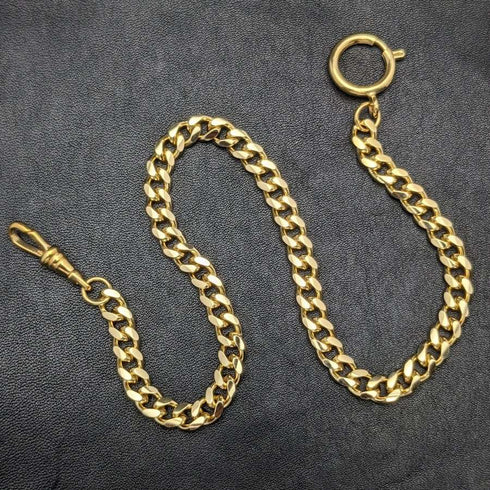 K24 gold plate pull ring type Albert chain Kihei link