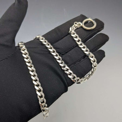 Sterling silver plate pull ring type Albert chain Kihei link