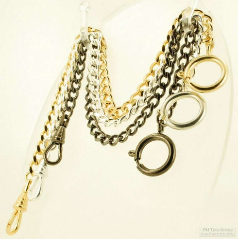 Sterling silver plate pull ring type Albert chain Kihei link