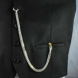 Sterling silver plate pull ring type Albert chain Kihei link