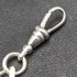 Cadena Albert de plata de ley chapada, tipo clip, eslabones barbados