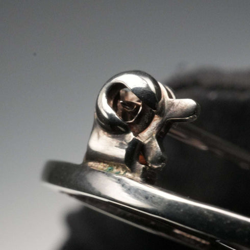 Vintage Sterling Silver Mackintosh Rose Art Nouveau Round Brooch