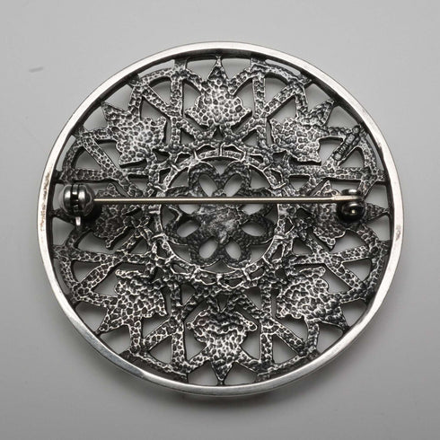 United Kingdom Vintage Sterling Silver Scottish Design Large Brooch by Malcolm Gray