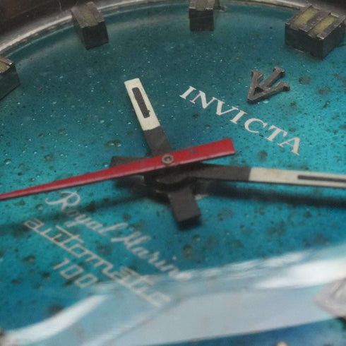 빈티지 스위스 INVICTA 다이버 워치 "로얄 마린" 오토매틱 손목시계 작동 양호