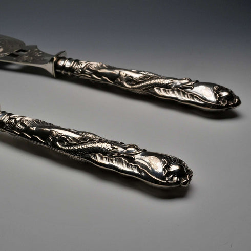 영국 앤틱 빅토리아 중기 실버 플레이트 피쉬 서버 세트