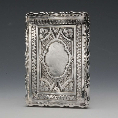 Estuche para tarjetas de plata esterlina, antiguo, británico, 1873, 56 g, GEORGE UNITE