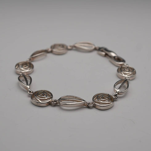 British Vintage Glasgow Rose Sterling Silver Bracelet 12g