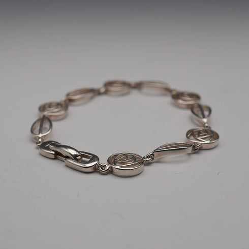 British Vintage Glasgow Rose Sterling Silver Bracelet 12g