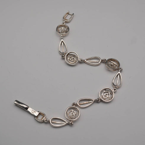 British Vintage Glasgow Rose Sterling Silver Bracelet 12g