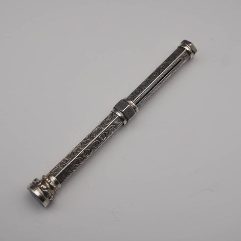 古董銀製紫水晶裝飾推進式鉛筆 89-118mm