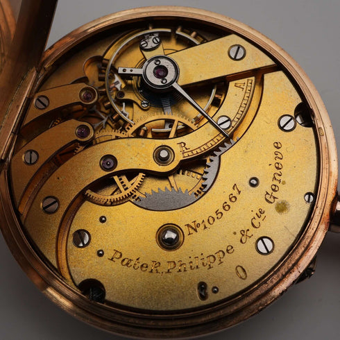 1898年頃 スイス パテック・フィリップ 懐中時計 K18金無垢オープンフェース 動作良好
