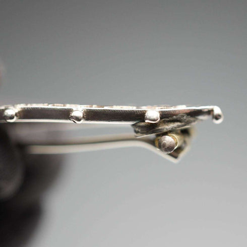 1895年 英国アンティーク 純銀製ブローチ ジャポニズム 小鳥デザイン 3.6g Richard John Wakefield