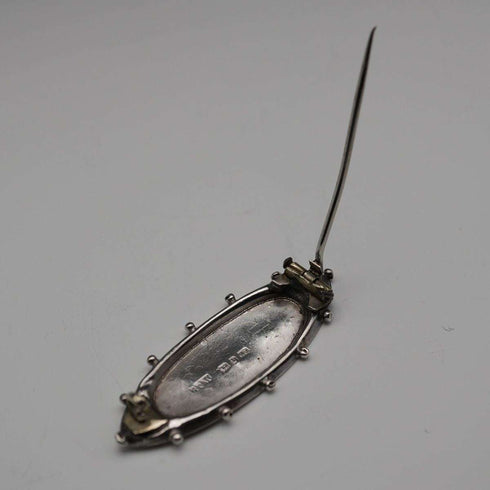 1895年 英国アンティーク 純銀製ブローチ ジャポニズム 小鳥デザイン 3.6g Richard John Wakefield