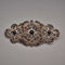 Broche vintage grande de plata de ley con ónix negro y marcasitas, 12.1 g