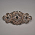 Broche vintage grande de plata de ley con ónix negro y marcasitas, 12.1 g