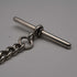 Cadena Albert de plata esterlina antigua británica, c. 1919, 40 g, sin sello (fob)