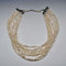 Collar vintage de plata de ley y 7 hileras de perlas barrocas de agua dulce, 51 cm