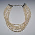 Collar vintage de plata de ley y 7 hileras de perlas barrocas de agua dulce, 51 cm