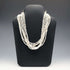 Collar vintage de plata de ley y 7 hileras de perlas barrocas de agua dulce, 51 cm