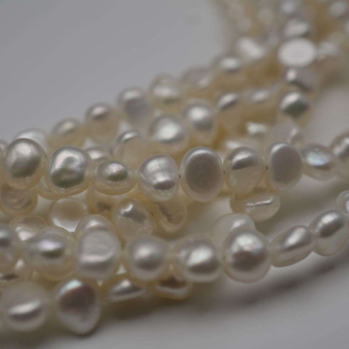 Collar vintage de plata de ley y 7 hileras de perlas barrocas de agua dulce, 51 cm