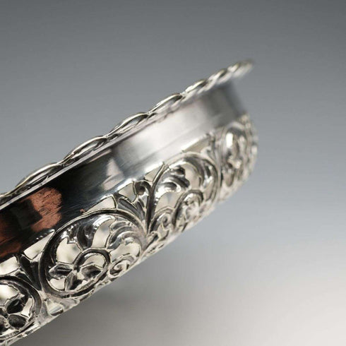 Pair of Antique English Silver Plate Pierced Round Dishes by Mappin Brothers