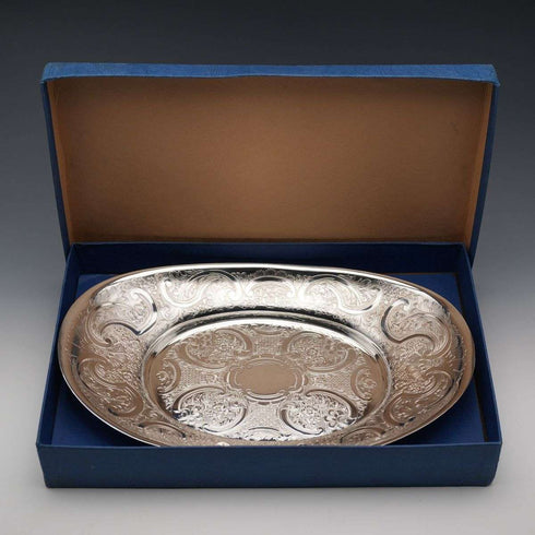 英国ヴィンテージ シルバープレート製 オーバルディッシュ Mappin&Webb 箱付き極美品