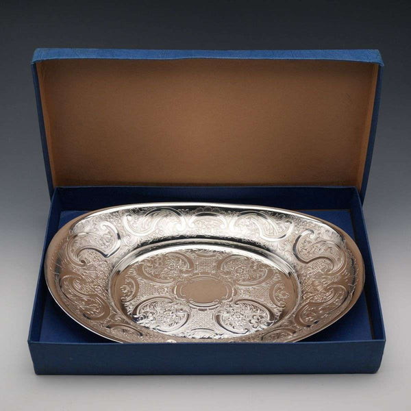 英国ヴィンテージ シルバープレート製 オーバルディッシュ Mappin&Webb 箱付き極美品