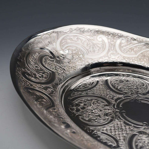 英国ヴィンテージ シルバープレート製 オーバルディッシュ Mappin&Webb 箱付き極美品