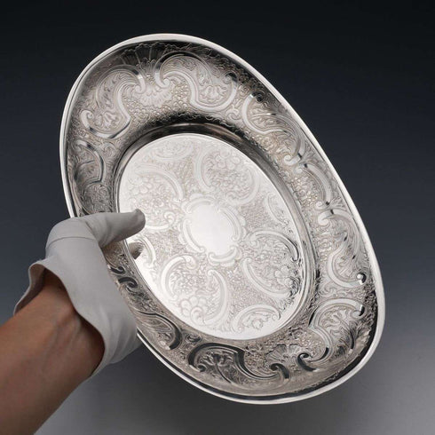 英国ヴィンテージ シルバープレート製 オーバルディッシュ Mappin&Webb 箱付き極美品