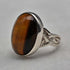 UK Vintage Sterling Silver & Large Tiger's Eye Ring (JP Size 15)