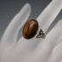 UK Vintage Sterling Silver & Large Tiger's Eye Ring (JP Size 15)