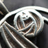 British Vintage Sterling Silver Mackintosh Rose Pendant with Sterling Silver Chain