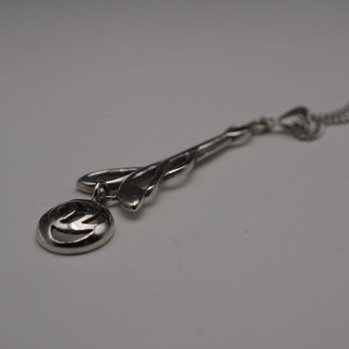 Colgante vintage británico de plata de ley con diseño de rosa de Glasgow, incluye cadena de plata de ley