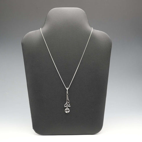 Colgante vintage británico de plata de ley con diseño de rosa de Glasgow, incluye cadena de plata de ley