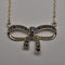 Vintage Sterling Silver & Marcasite Ribbon Design Pendant Necklace