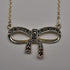 Vintage Sterling Silver & Marcasite Ribbon Design Pendant Necklace