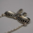 Vintage Sterling Silver & Marcasite Ribbon Design Pendant Necklace
