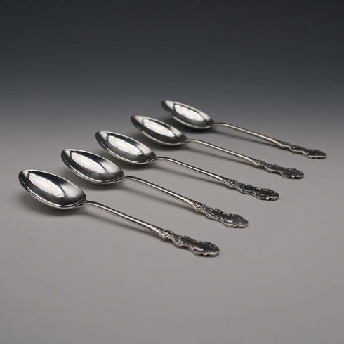 1960 UK Vintage Sterling Silver Teaspoon Set of 5, Total 63g, Turner & Simpson