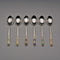 1958 English Vintage Sterling Silver Enamel Coffee Spoons, Set of 6, Total 61g, Turner & Simpson