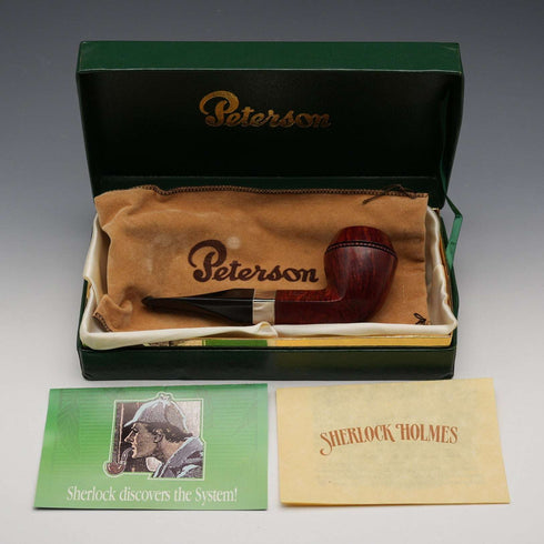 愛爾蘭 Peterson's 福爾摩斯「原版」鬥牛犬造型菸斗 純銀裝飾 全套 極新品