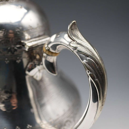 Tetera de plata chapada, antigüedad inglesa de alrededor de 1880, fabricante desconocido
