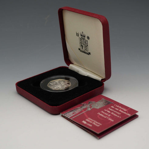 英国 50ペンス記念銀貨 女性社会政治連合の結成100周年 RoyalMint ケース・説明書付