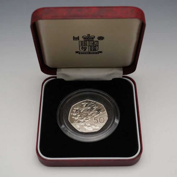 英国 50ペンス記念銀貨 第二次世界大戦 D-デ50周年 RoyalMint ケース・説明書付