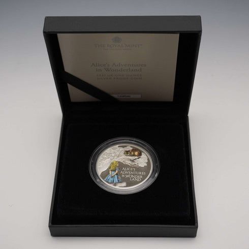 英国 2ポンド記念銀貨 「不思議の国のアリス」1オンスプルーフ銀貨 RoyalMint ケース・説明書付
