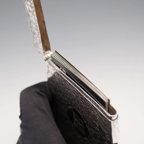 1885年 英国アンティーク 純銀製カードケース 54g Frederick Marson