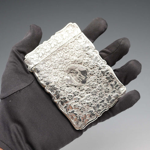 1885年 英国アンティーク 純銀製カードケース 54g Frederick Marson