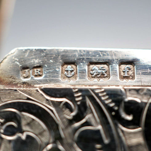 1905年 英国アンティーク 純銀製 大型カードケース 97g John Rose