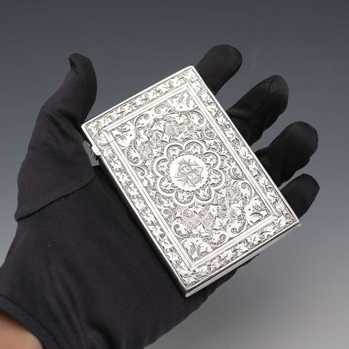 1882 British Antique Sterling Silver Card Case 56g Deakin & Francis Ltd