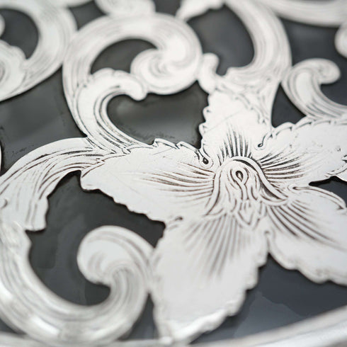 US Vintage Silver Overlay 6-inch Trivet Webster