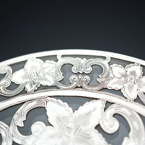 US Vintage Silver Overlay 6-inch Trivet Webster